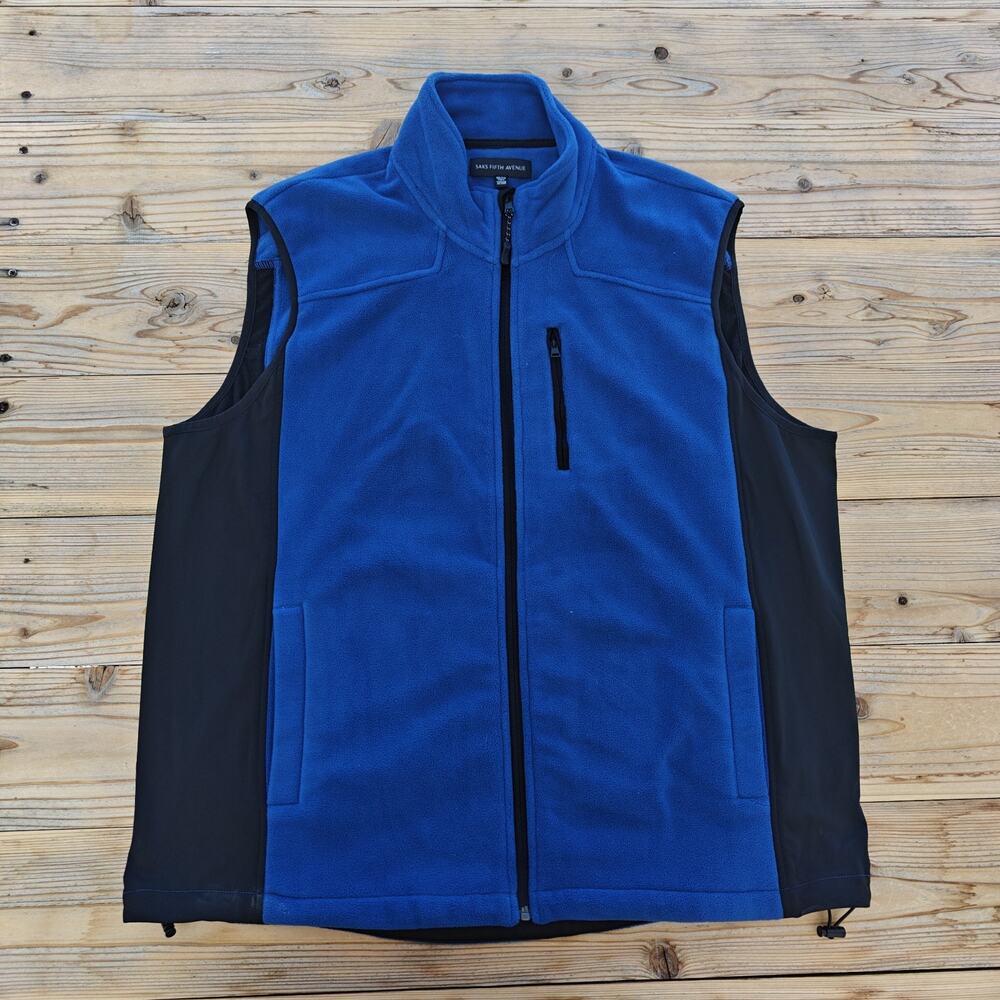 Saks Fifth Avenue Men's Polar Fleece Blue Vest Size 2XL